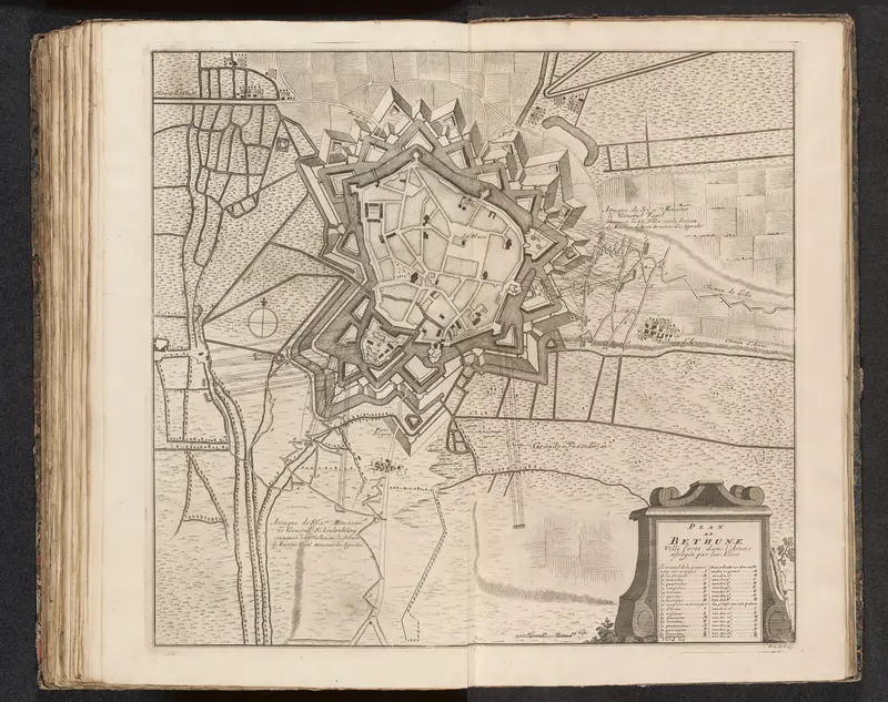 Kaart van het beleg van Béthune, 1710 Wall Art by Isaac van der Kloot - High-Resolution Digital Print