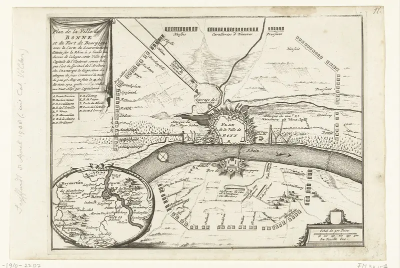 Kaart van het beleg van Bonn, 1703 Wall Art by anonymous - High-Resolution Digital Print