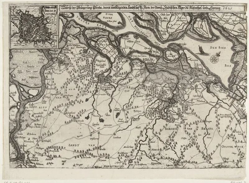 Kaart van het beleg van Breda, 1625 Wall Art by anonymous - High-Resolution Digital Print