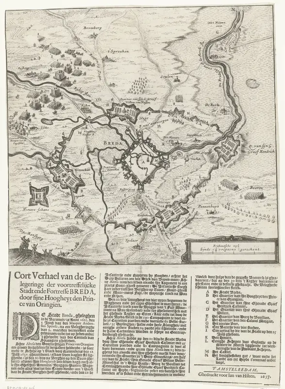 Kaart van het beleg van Breda, 1637 Wall Art by Jan van Hilten - High-Resolution Digital Print