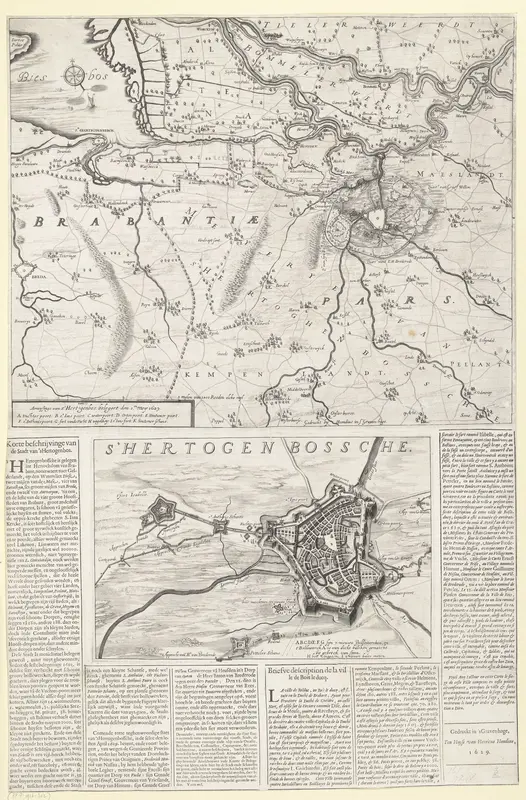 Kaart van het beleg van Den Bosch en een plattegrond van de stad, 1629 Wall Art by anonymous - High-Resolution Digital Print