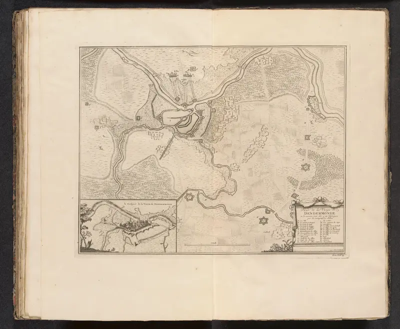 Kaart van het beleg van Dendermonde, 1706 Wall Art by Isaac van der Kloot - High-Resolution Digital Print