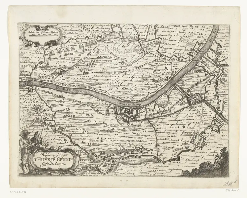 Kaart van het beleg van Gennep, 1641 Wall Art by anonymous - High-Resolution Digital Print