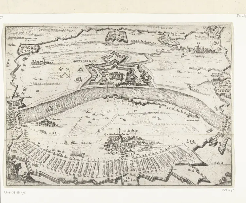 Kaart van het beleg van Huis te Gennep, 1641 Wall Art by anonymous - High-Resolution Digital Print