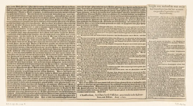 Kaart van het beleg van Huis te Gennep (tekstblad vervolg), 1641 Wall Art by Unknown - High-Resolution Digital Print