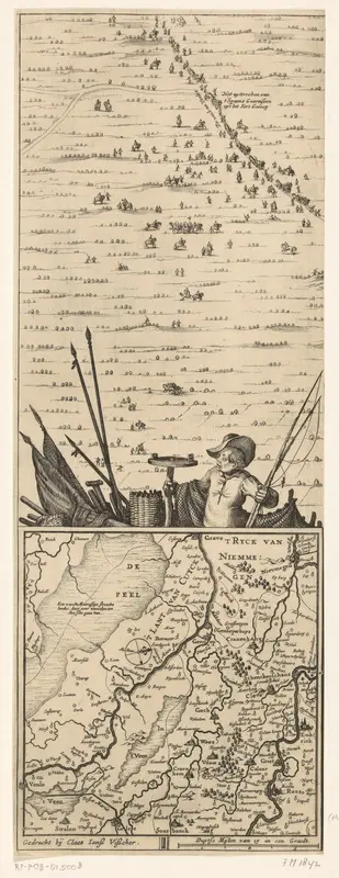 Kaart van het beleg van Huis te Gennep (zijblad), 1641 Wall Art by Unknown - High-Resolution Digital Print