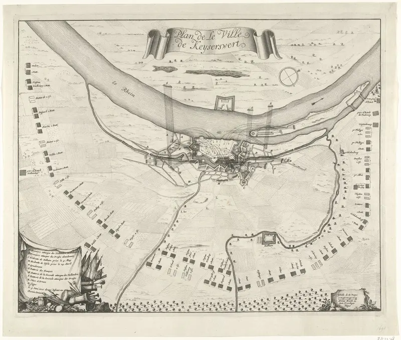 Kaart van het beleg van Keizersweerd, 1702 Wall Art by anonymous - High-Resolution Digital Print