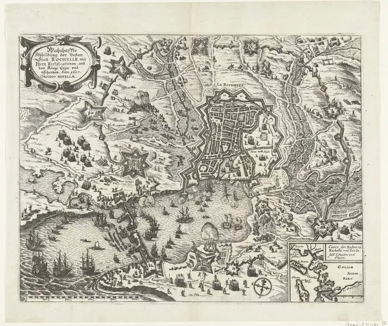 Kaart van het beleg van La Rochelle, 1627-1628 Wall Art by anonymous - High-Resolution Digital Print