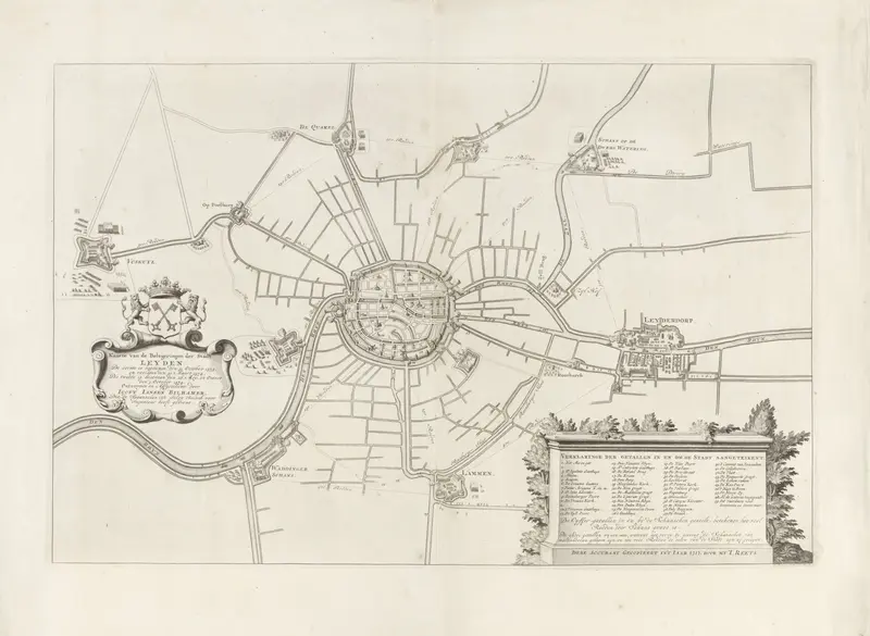 Kaart van het beleg van Leiden, 1573-1574 Wall Art by Unknown - High-Resolution Digital Print