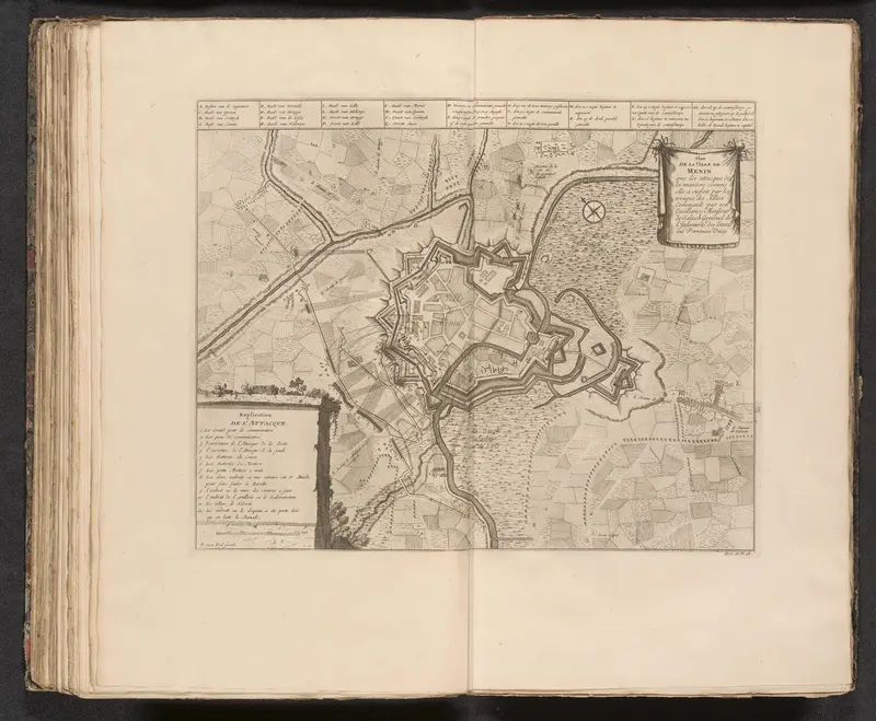 Kaart van het beleg van Menen, 1706 Wall Art by Isaac van der Kloot - High-Resolution Digital Print