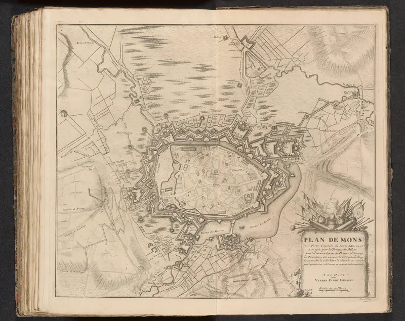 Kaart van het beleg van Mons, 1709 Wall Art by Isaac van der Kloot - High-Resolution Digital Print