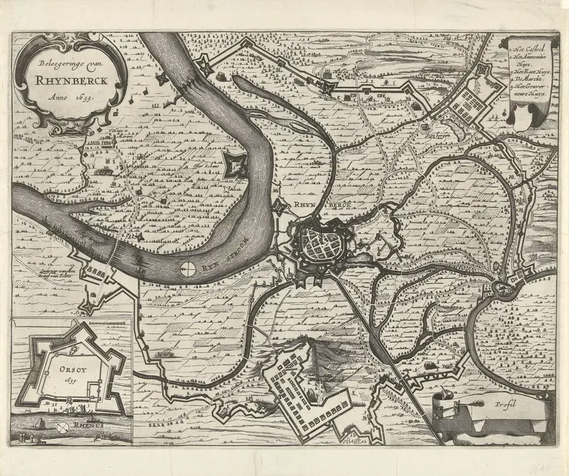 Kaart van het beleg van Rijnberg, 1633 Wall Art by anonymous - High-Resolution Digital Print