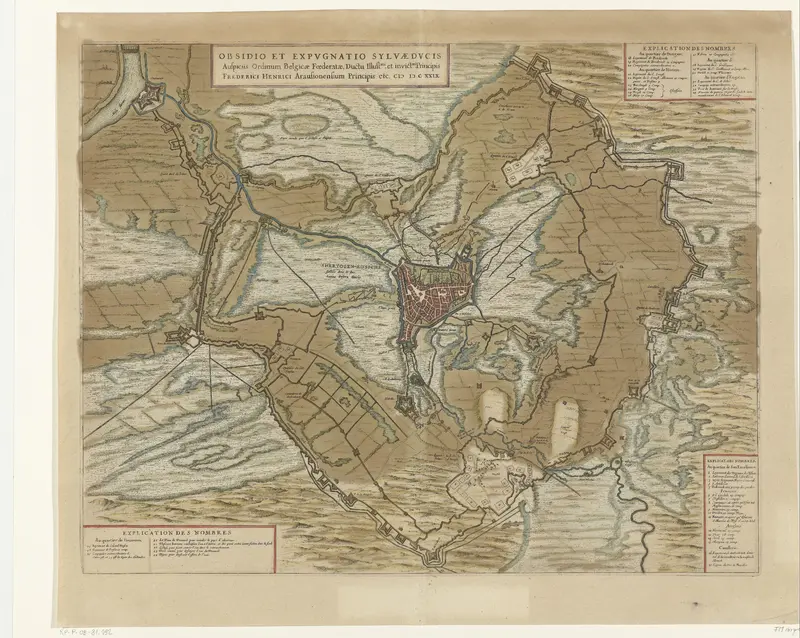 Kaart van het beleg van 's-Hertogenbosch door Frederik Hendrik, 1629 Wall Art by Johannes Willemszoon Blaeu - High-Resolution Digital Print