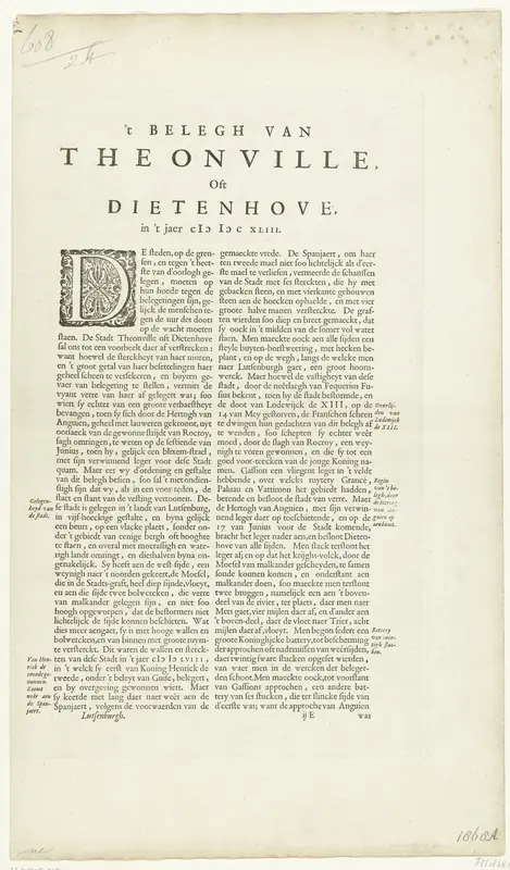 Kaart van het beleg van Thionville, 1643 Wall Art by anonymous - High-Resolution Digital Print