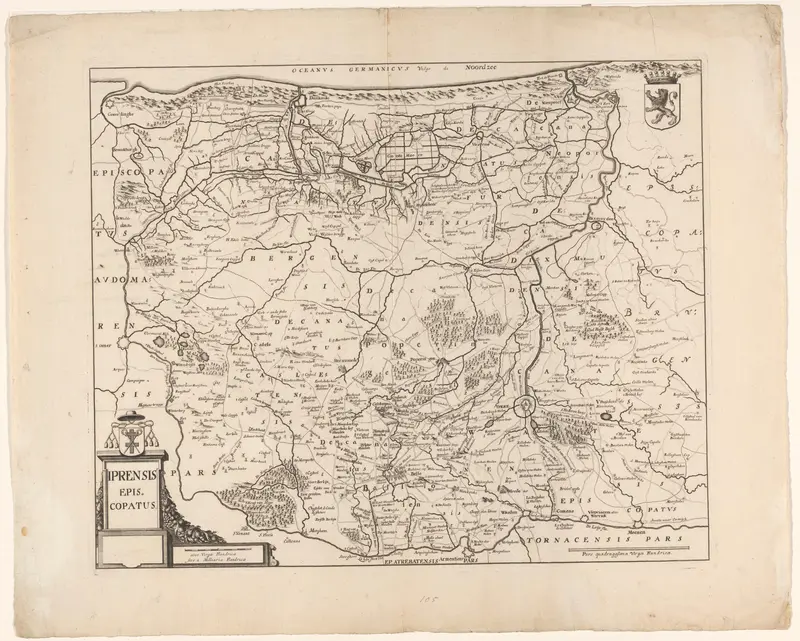 Kaart van het bisdom Ieper Wall Art by anonymous - High-Resolution Digital Print