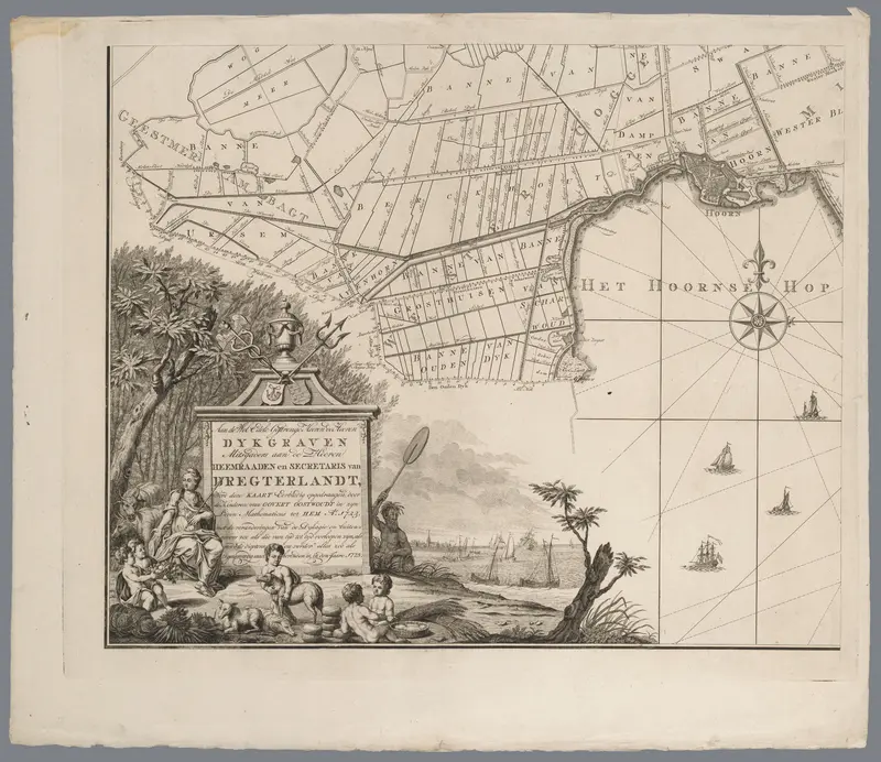 Kaart van het dijkgraafschap Drechterland (deel rechtsonder) Wall Art by Govert Oostwoudt - High-Resolution Digital Print