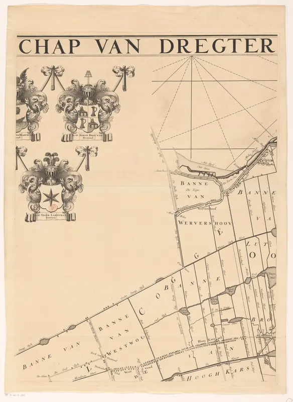Kaart van het dijkgraafschap Drechterland (derde deel van boven) Wall Art by Hendrik de Leth - High-Resolution Digital Print