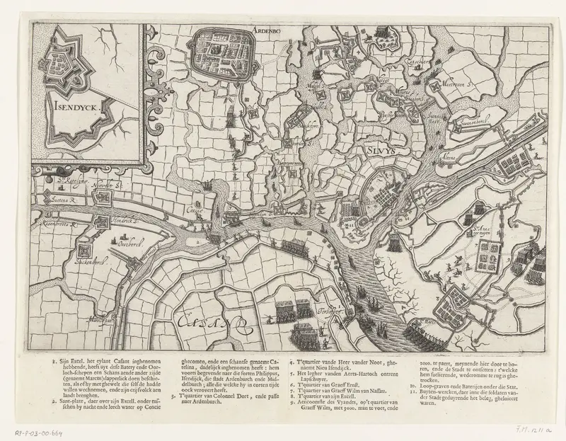 Kaart van het door Maurits belegerde Sluis, 1604 Wall Art by Unknown - High-Resolution Digital Print