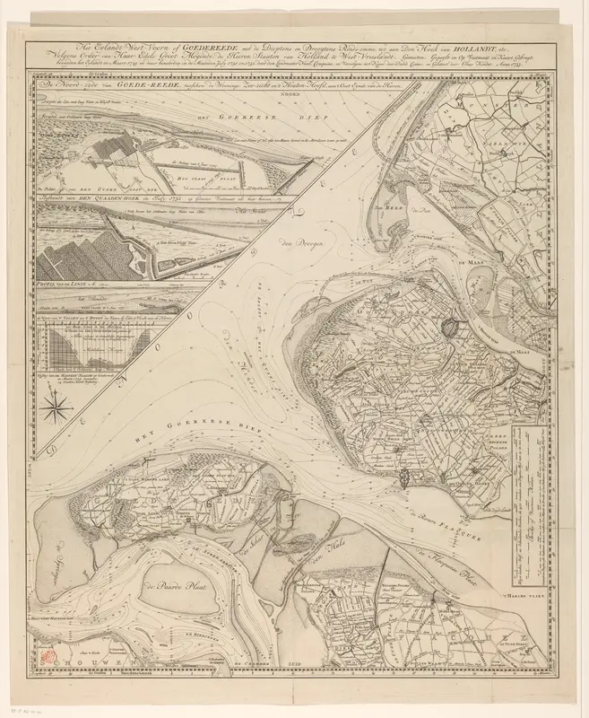 Kaart van het eiland Goeree en omliggende gebieden Wall Art by Unknown - High-Resolution Digital Print