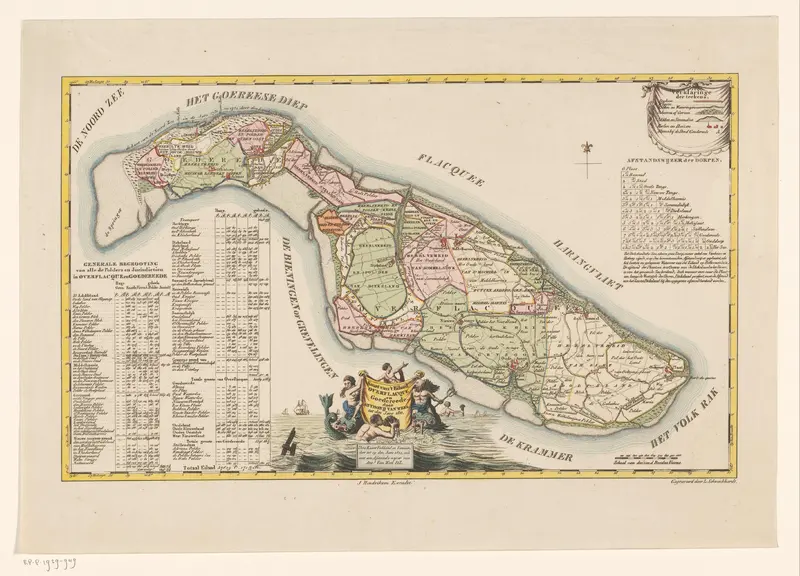 Kaart van het eiland Goeree-Overflakkee Wall Art by Unknown - High-Resolution Digital Print