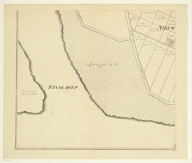 Kaart van het eiland Rozenburg (eerste deel van onder) Wall Art by Johannes Sandifoort - High-Resolution Digital Print