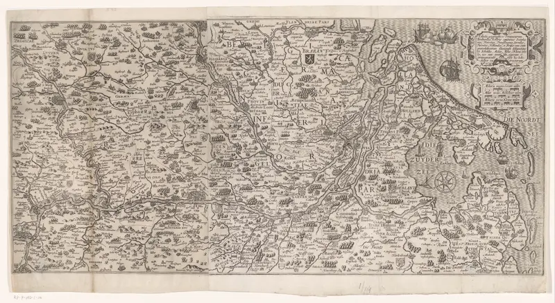 Kaart van het gebied rond de Rijn Wall Art by Benjamin Wright - High-Resolution Digital Print