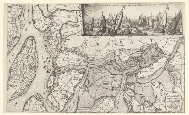 Kaart van het gebied tussen Bergen op Zoom en Antwerpen en de overwinning op het Slaak, 1631 Wall Art by Josua van den Enden - High-Resolution Digital Print