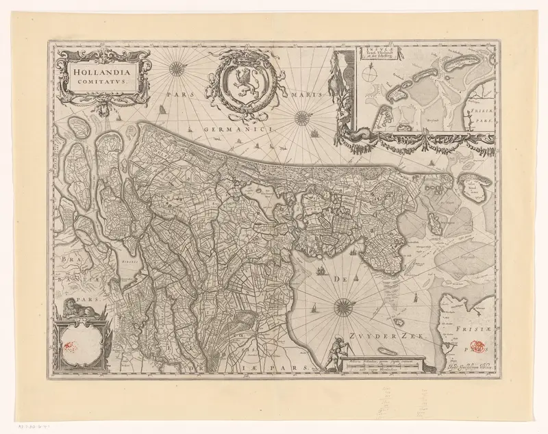 Kaart van het graafschap Holland Wall Art by anonymous - High-Resolution Digital Print