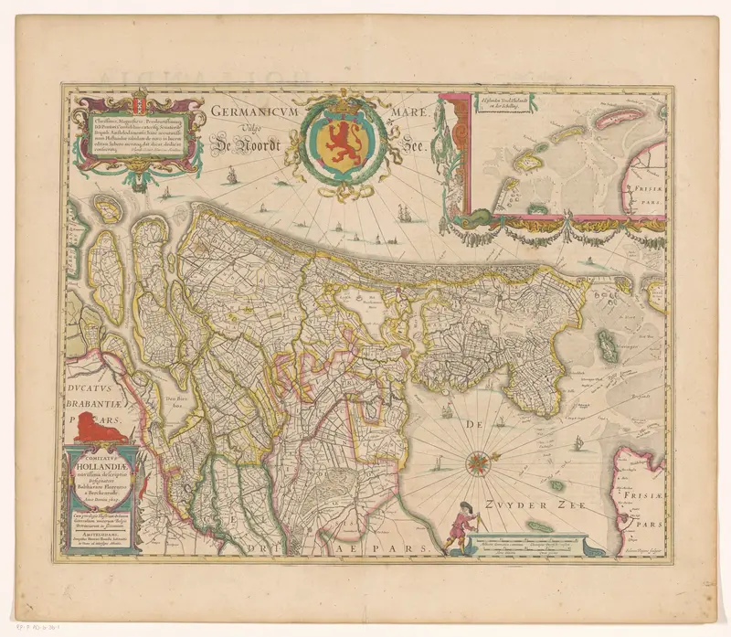 Kaart van het graafschap Holland Wall Art by Johannes Janssonius - High-Resolution Digital Print
