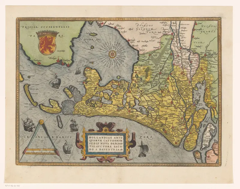 Kaart van het graafschap Holland Wall Art by Abraham Ortelius - High-Resolution Digital Print