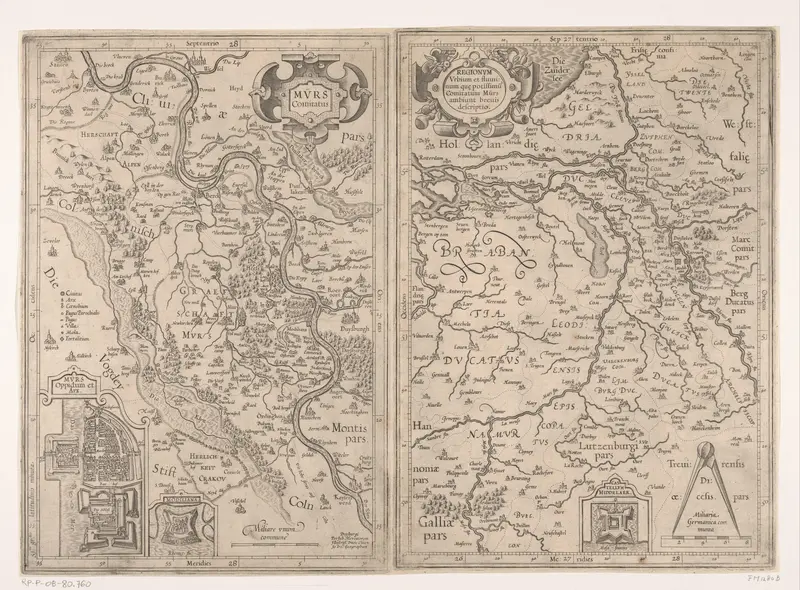 Kaart van het graafschap Moers en van het Rijnland, 1610 Wall Art by Unknown - High-Resolution Digital Print