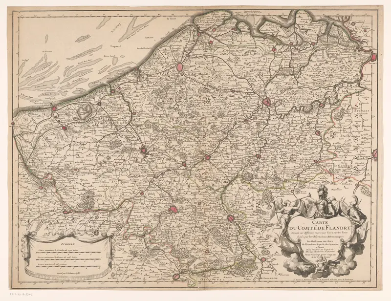 Kaart van het graafschap Vlaanderen Wall Art by Unknown - High-Resolution Digital Print