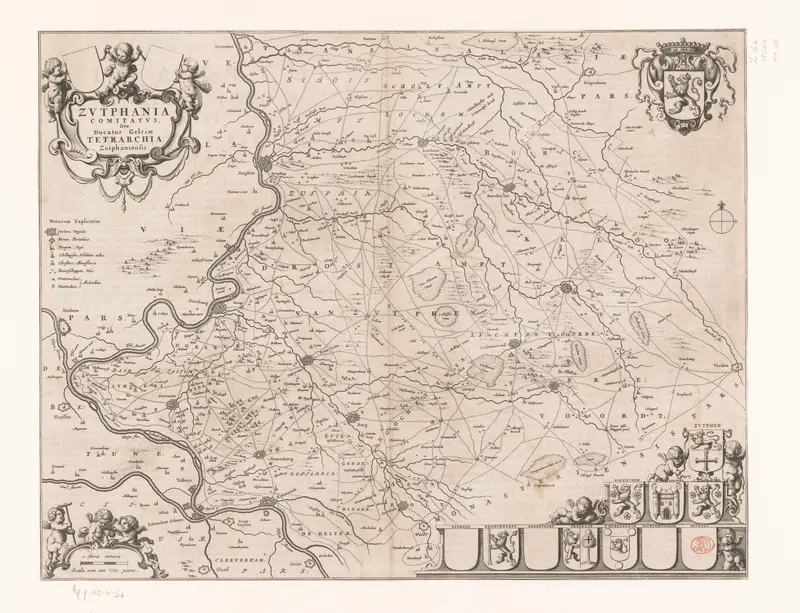 Kaart van het graafschap Zutphen Wall Art by Johannes Willemszoon Blaeu - High-Resolution Digital Print