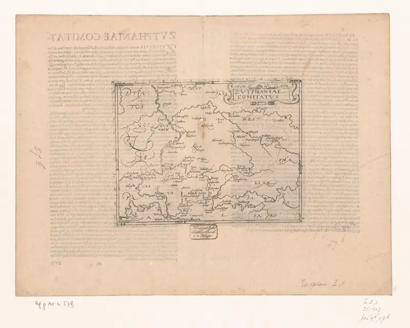 Kaart van het graafschap Zutphen Wall Art by anonymous - High-Resolution Digital Print