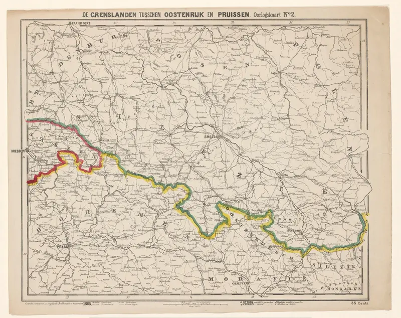 Kaart van het grensgebied van Oostenrijk en Pruisen Wall Art by anonymous - High-Resolution Digital Print