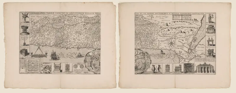Kaart van het Heilige Land, bestaande uit twee delen Wall Art by Unknown - High-Resolution Digital Print