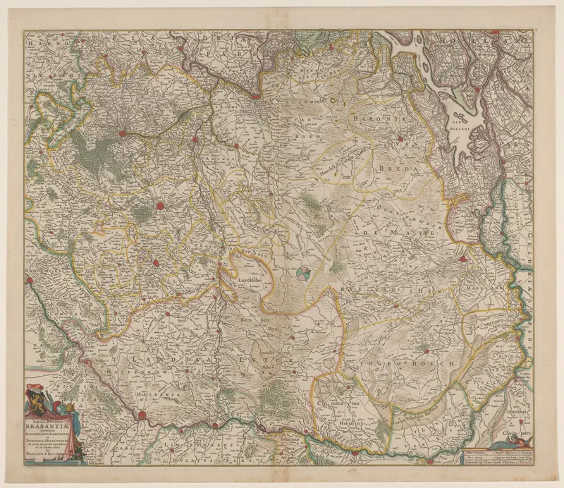 Kaart van het hertogdom Brabant Wall Art by Unknown - High-Resolution Digital Print