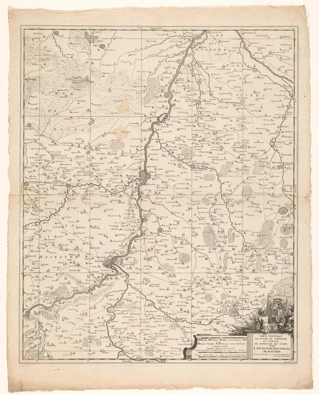Kaart van het hertogdom Limburg en een deel van het bisdom Luik Wall Art by Unknown - High-Resolution Digital Print