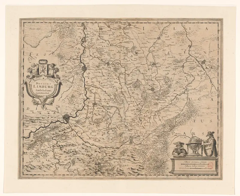 Kaart van het hertogdom Limburg Wall Art by anonymous - High-Resolution Digital Print