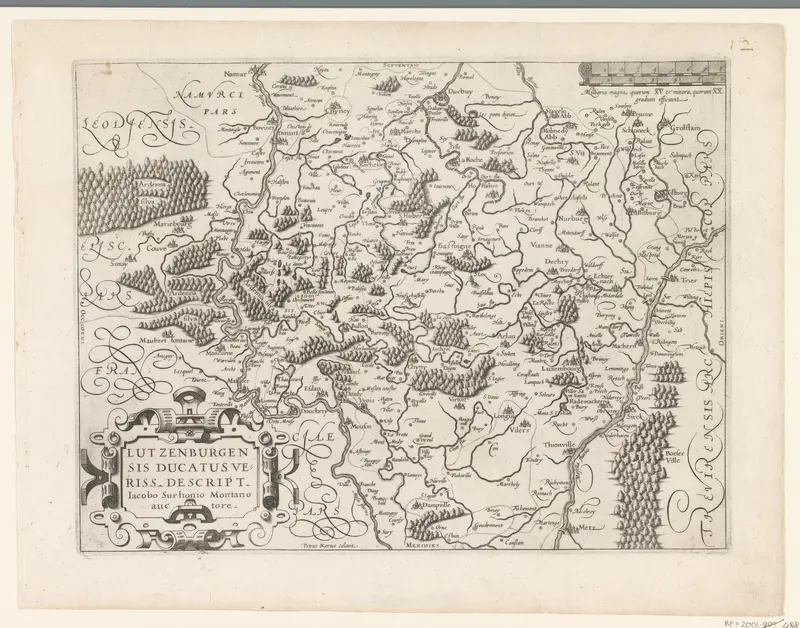 Kaart van het hertogdom Luxemburg Wall Art by Unknown - High-Resolution Digital Print