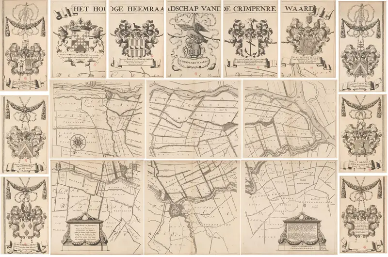 Kaart van het Hoogheemraadschap van de Krimpenerwaard, bestaande uit zeventien delen Wall Art by Johannes Leupenius - High-Resolution Digital Print