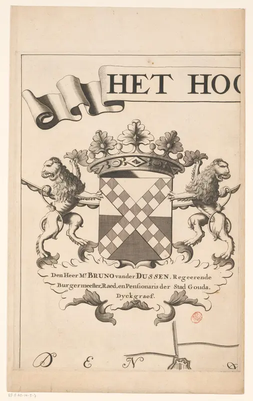 Kaart van het Hoogheemraadschap van de Krimpenerwaard (deel wapenrand) Wall Art by anonymous - High-Resolution Digital Print