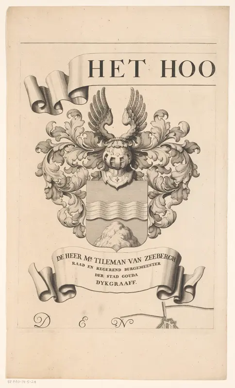 Kaart van het Hoogheemraadschap van de Krimpenerwaard (deel wapenrand) Wall Art by A. Endenburg - High-Resolution Digital Print