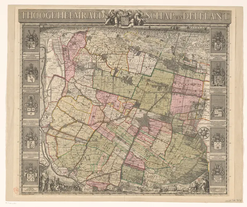 Kaart van het Hoogheemraadschap van Delfland Wall Art by Unknown - High-Resolution Digital Print