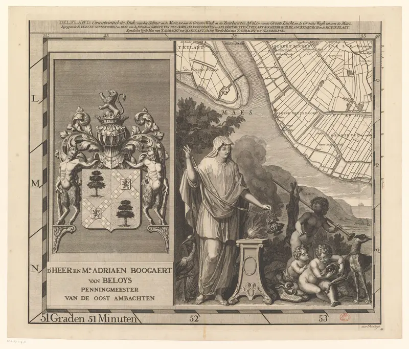Kaart van het Hoogheemraadschap van Delfland (eenentwintigste deel) Wall Art by Jacob Cruquius - High-Resolution Digital Print