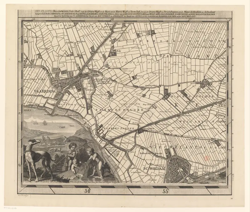 Kaart van het Hoogheemraadschap van Delfland (tweeëntwintigste deel) Wall Art by Nicolaas Cruquius - High-Resolution Digital Print