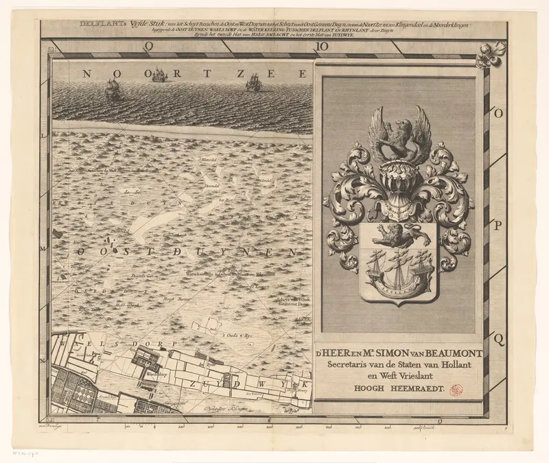Kaart van het Hoogheemraadschap van Delfland (vijfde deel) Wall Art by Johannes Deur - High-Resolution Digital Print