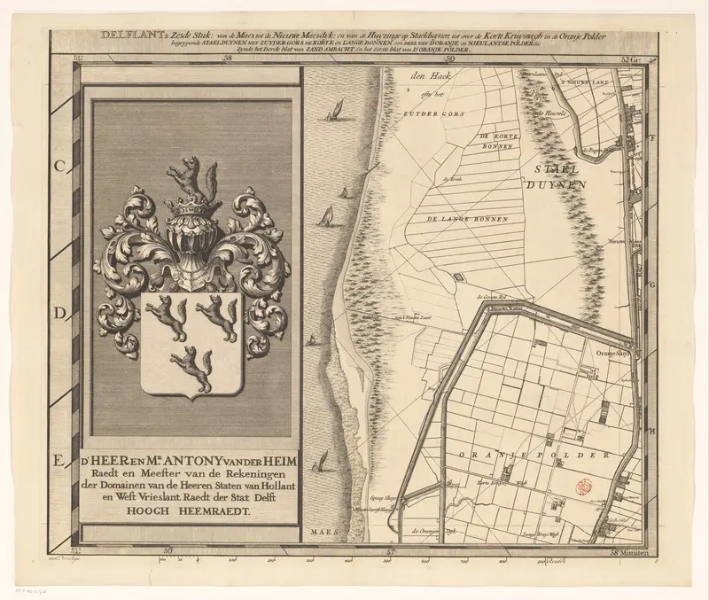 Kaart van het Hoogheemraadschap van Delfland (zesde deel) Wall Art by Luggert van Anse - High-Resolution Digital Print