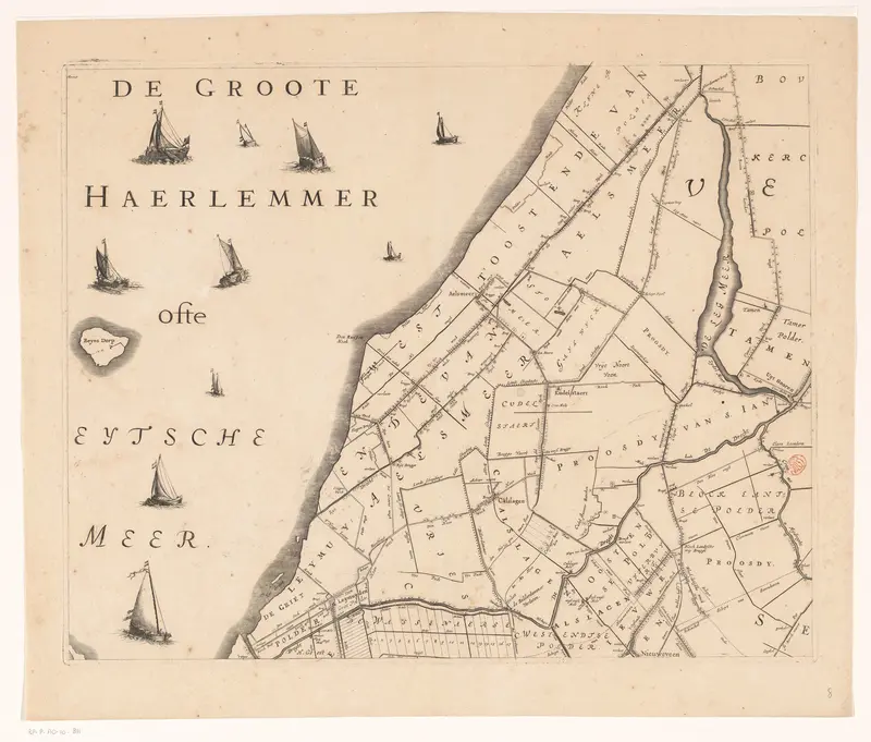 Kaart van het Hoogheemraadschap van Rijnland (achtste deel) Wall Art by Cornelis Danckerts (I) - High-Resolution Digital Print