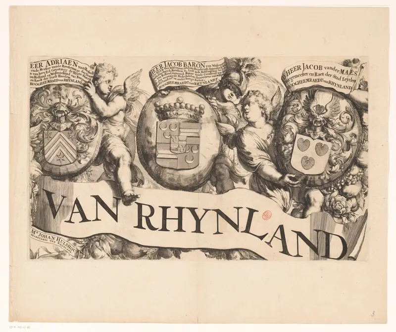 Kaart van het Hoogheemraadschap van Rijnland (derde deel) Wall Art by Romeyn de Hooghe - High-Resolution Digital Print